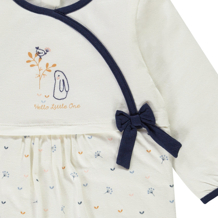 Combinaison pyjama bébé style cache-cœur à imprimé floral – Orchestra