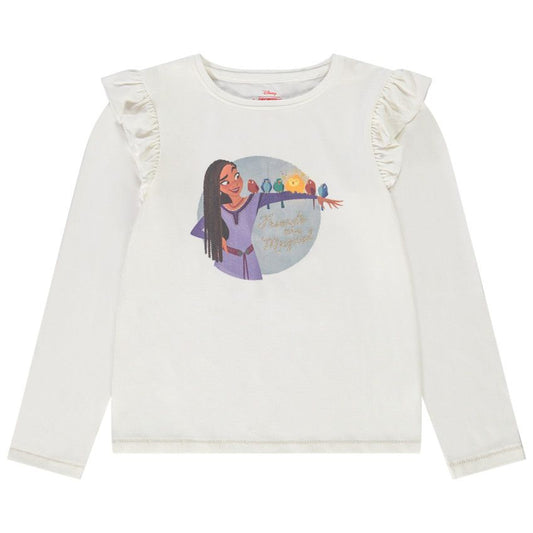 T-shirt Manches Longues Écru à Volants Disney "Asha - Wish"