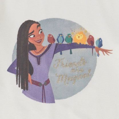 T-shirt Manches Longues Écru à Volants Disney "Asha - Wish"