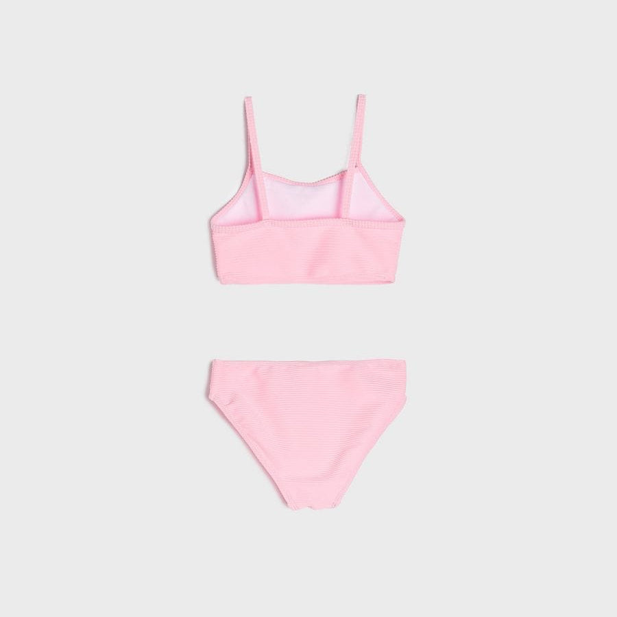 Maillot de bain 2 pièces fille texturé – Rose Pâle Pastel