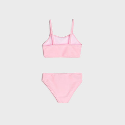 Maillot de bain 2 pièces fille texturé – Rose Pâle Pastel