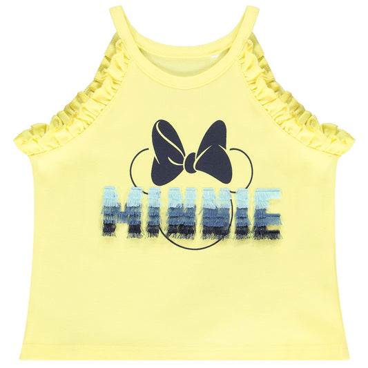 Débardeur jaune Minnie Mouse à franges - Fille