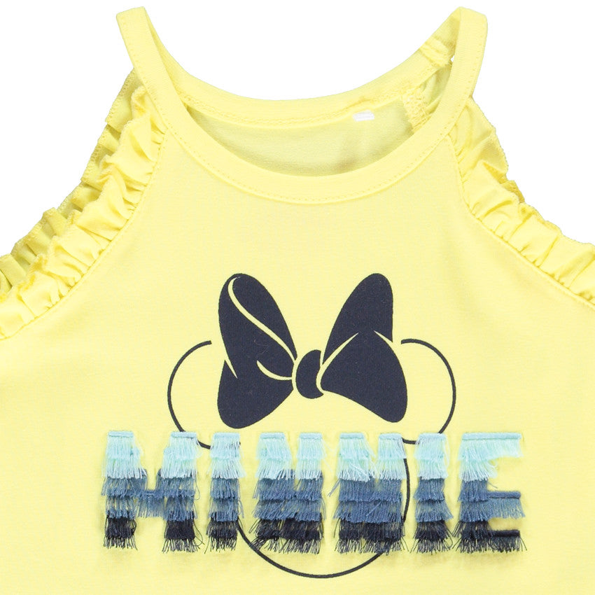 Débardeur jaune Minnie Mouse à franges - Fille