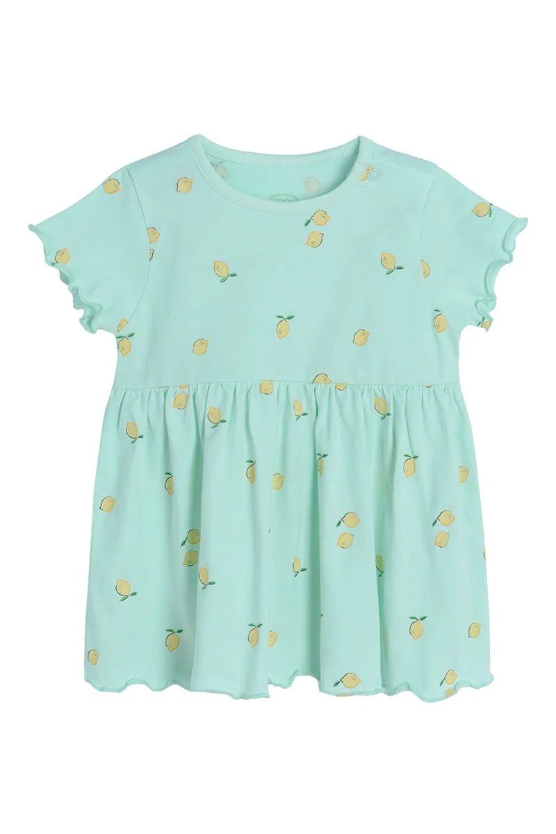 Robe verte à motifs citrons