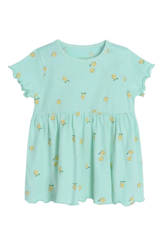 Robe verte à motifs citrons