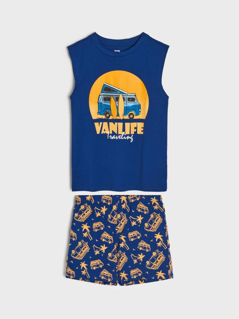 Pyjashort Sans Manches Garçon - Ensemble Débardeur & Short Vanlife
