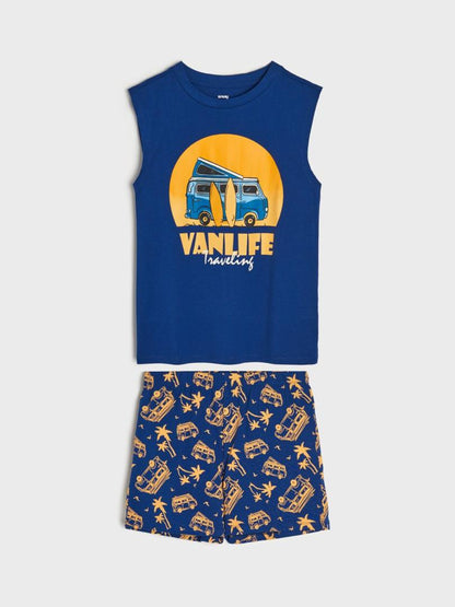 Pyjashort Sans Manches Garçon - Ensemble Débardeur & Short Vanlife