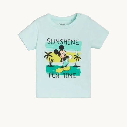 T-shirt Bébé Vert Menthe Mickey Mouse "Sunshine Fun Time" – Disney