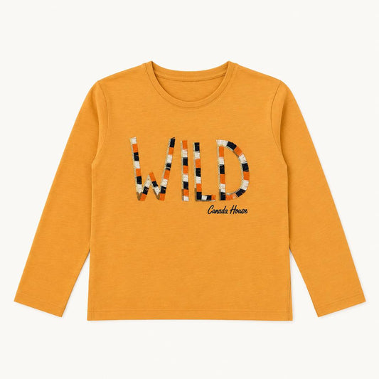 T-shirt Manches Longues Enfant Jaune Moutarde « WILD »