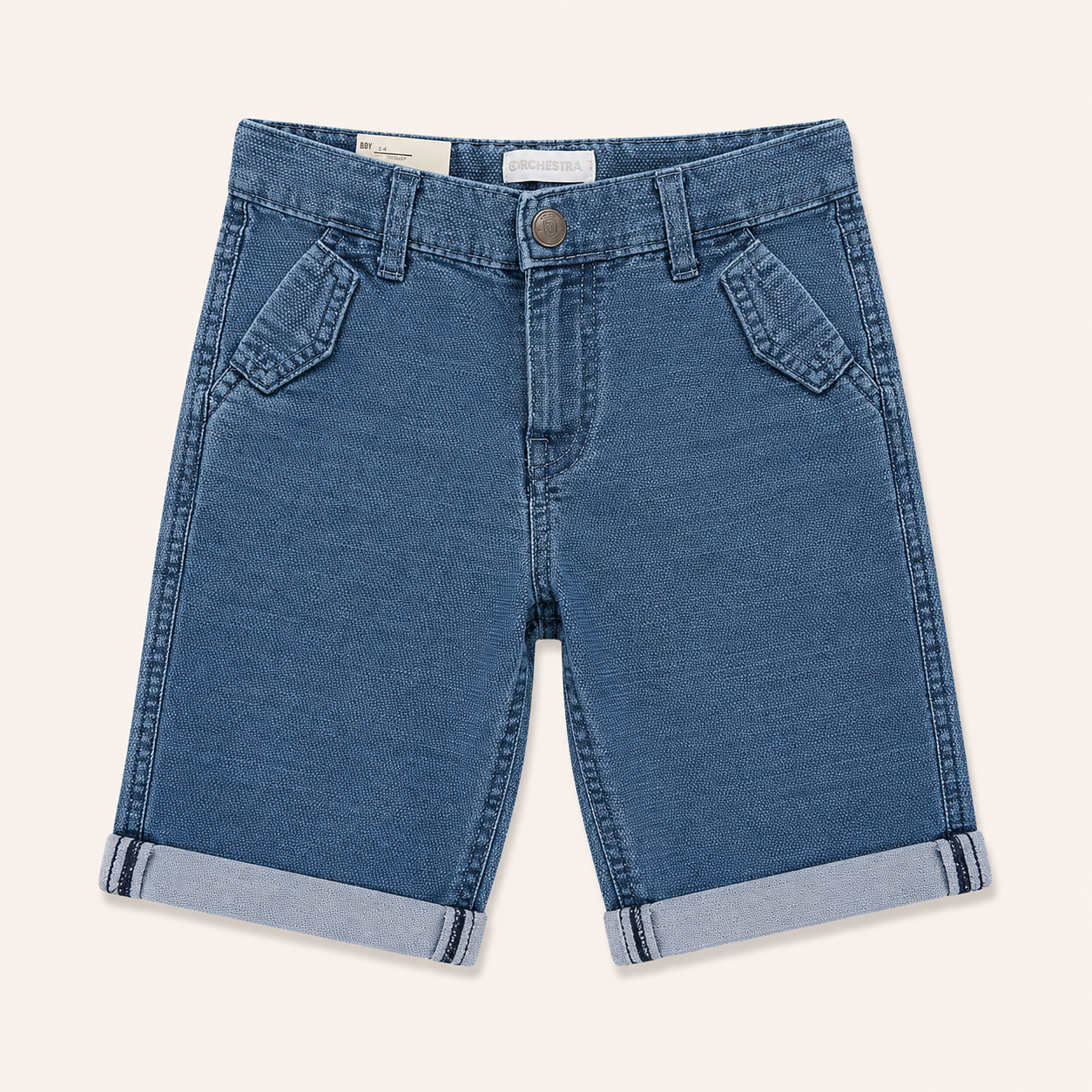 Bermuda en maille fantaisie à poches