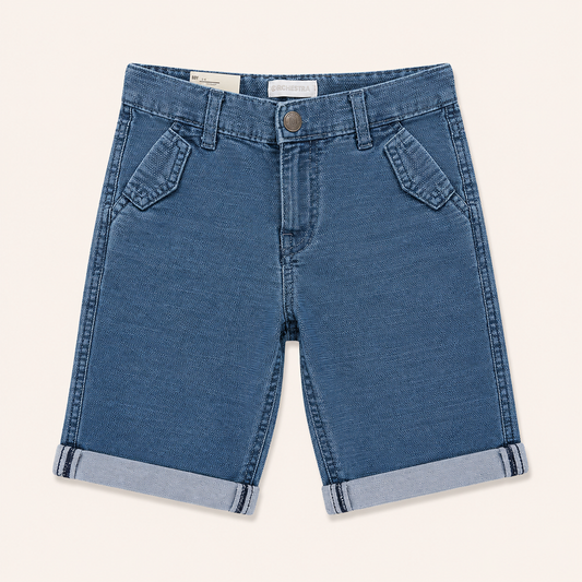 Bermuda en maille fantaisie à poches