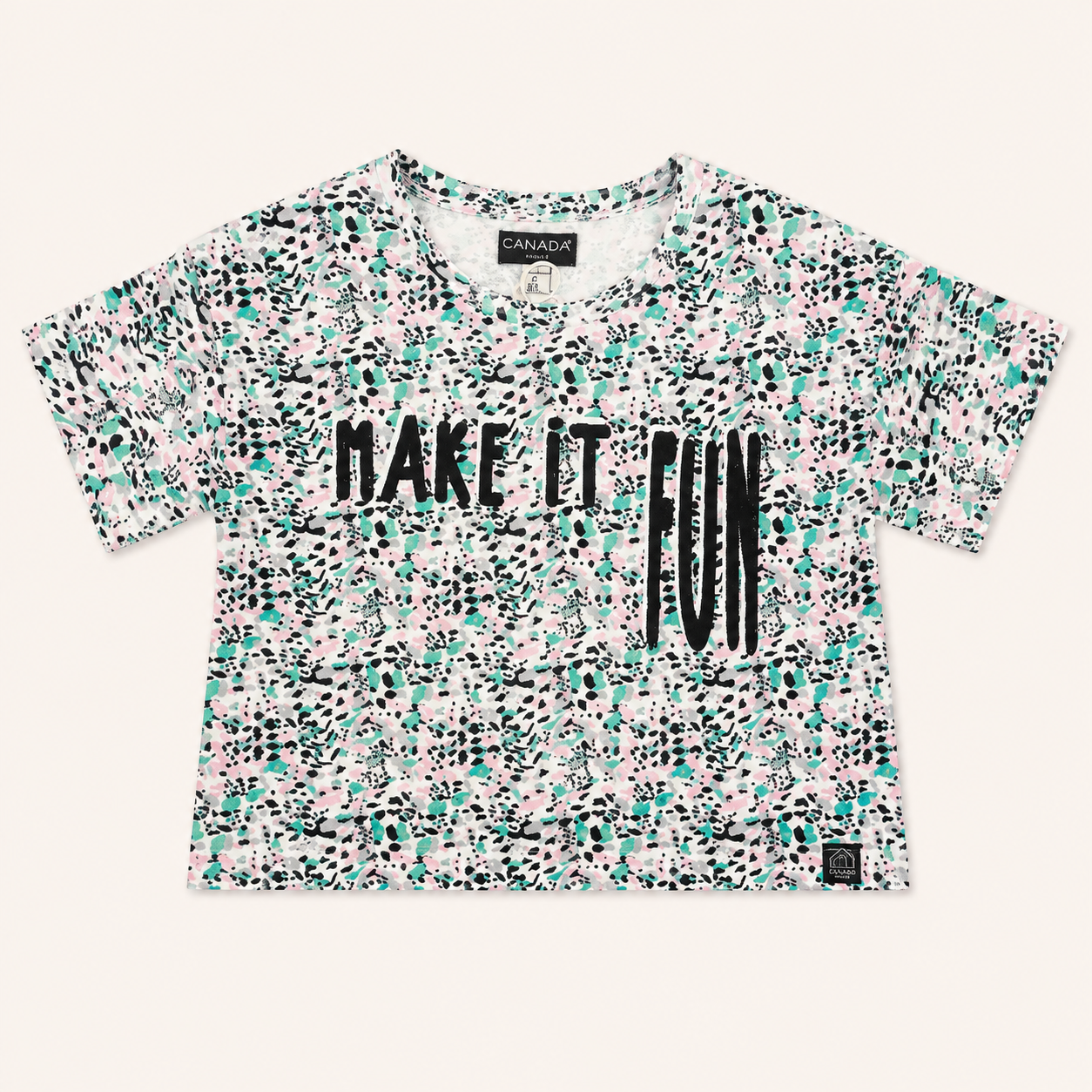 Crop top fille imprimé confettis « MAKE IT FUN »