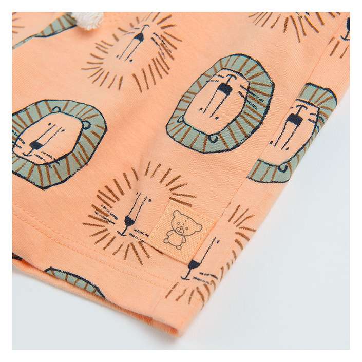 Short en coton pêche à motifs lions pour garçon – Cool Club