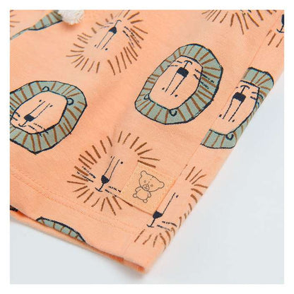 Short en coton pêche à motifs lions pour garçon – Cool Club