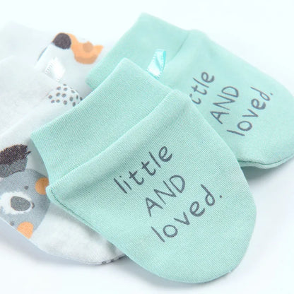 Lot de 2 paires de moufles de protection en coton pour bébé