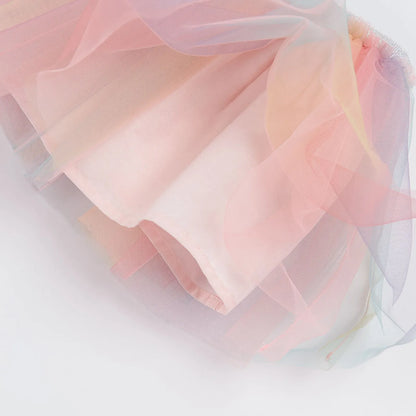 Jupe tutu en tulle arc-en-ciel pastel bébé fille