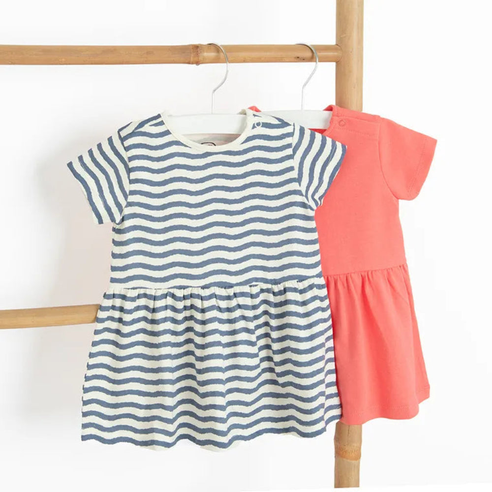Lot de 2 robes d'été en coton pour bébé fille