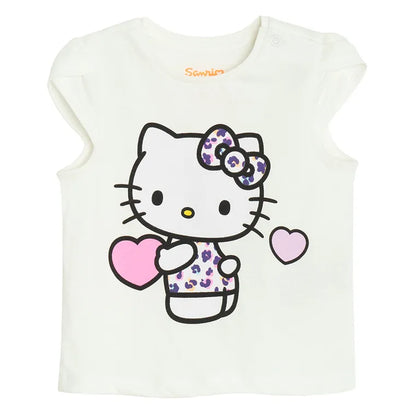 T-shirt Blanc Hello Kitty Fille - Collection Sanrio