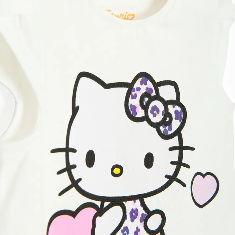 T-shirt Blanc Hello Kitty Fille - Collection Sanrio