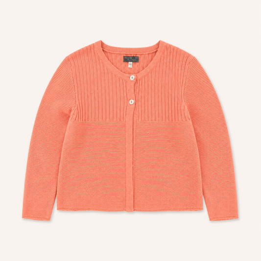 Gilet en maille tricot corail à boutons nacre
