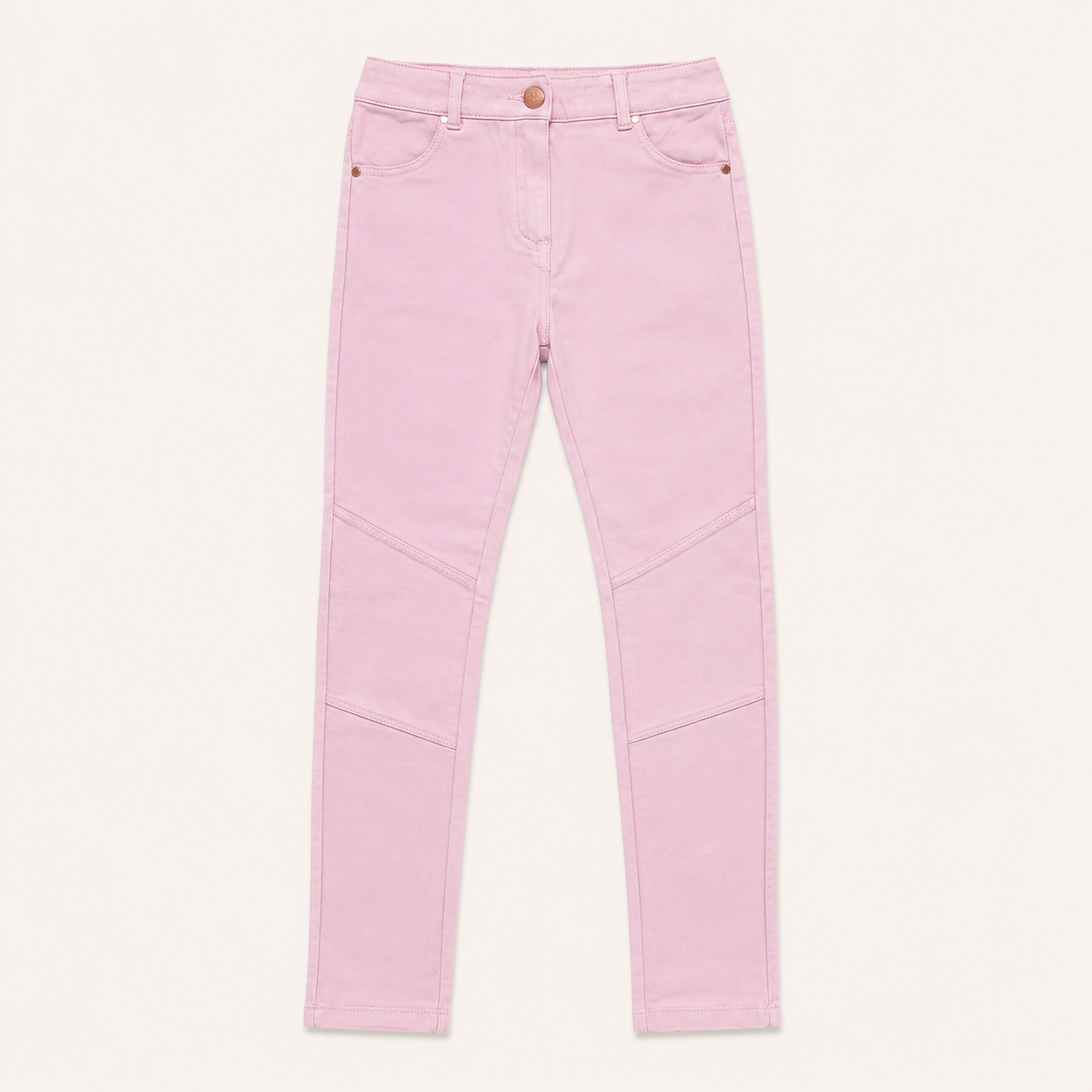 Pantalon slim rose pastel à découpes motard (biker) – Orchestra
