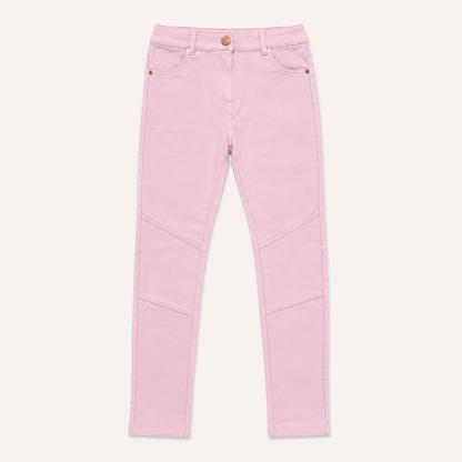 Pantalon slim rose pastel à découpes motard (biker) – Orchestra