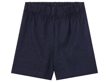 Lot de 2 Shorts Légers Bébé – Bleu Clair Imprimé Soleils et Bleu Marine