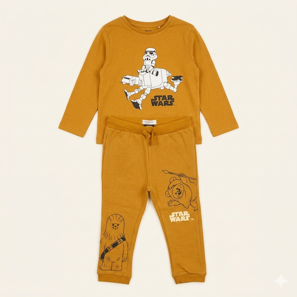 Ensemble Pyjama 2 Pièces Star Wars Enfant – Jaune Moutarde