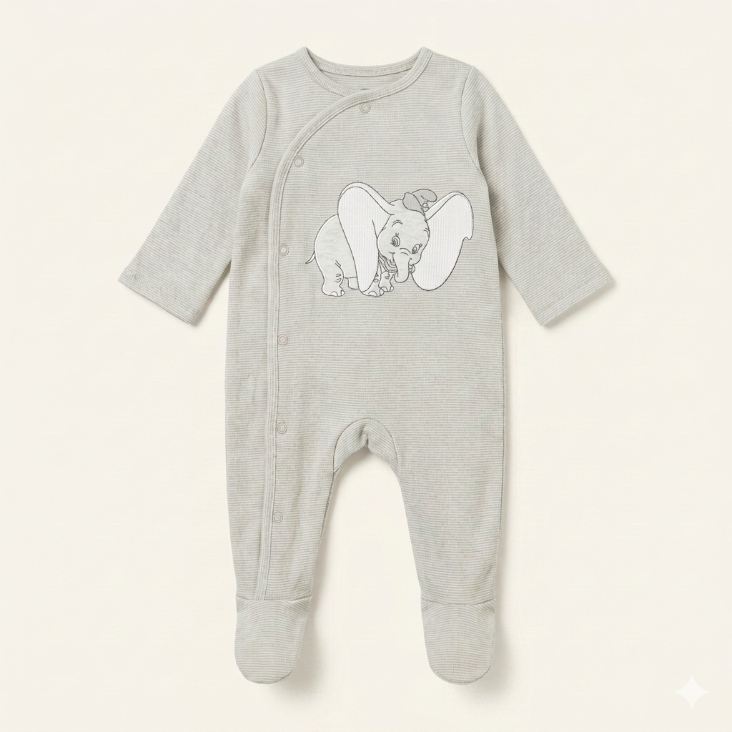 Pyjama Bébé C&A Dumbo – Dors-bien Rayé à Ouverture Croisée